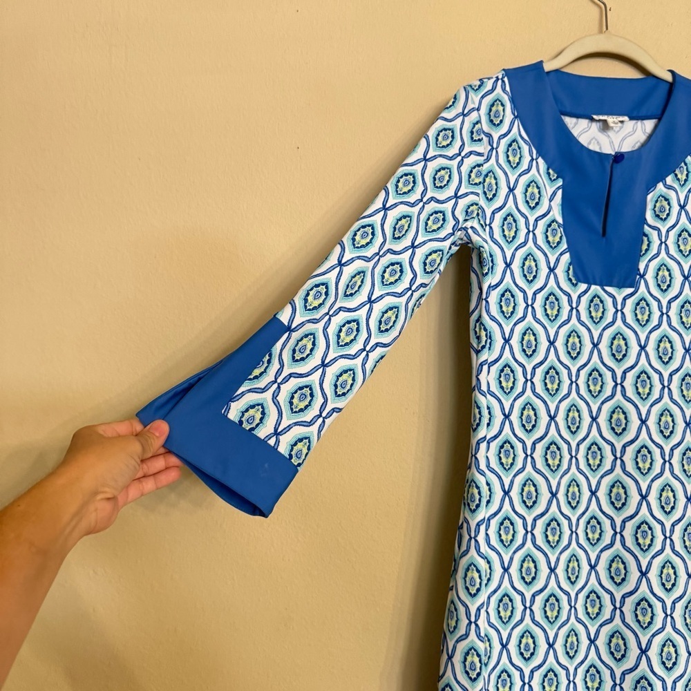 Cabana Life Sleeveless Tunic Dress Sz S Blue Beach Coverup Resort UPF 50+ Summer - Picture 7 of 16